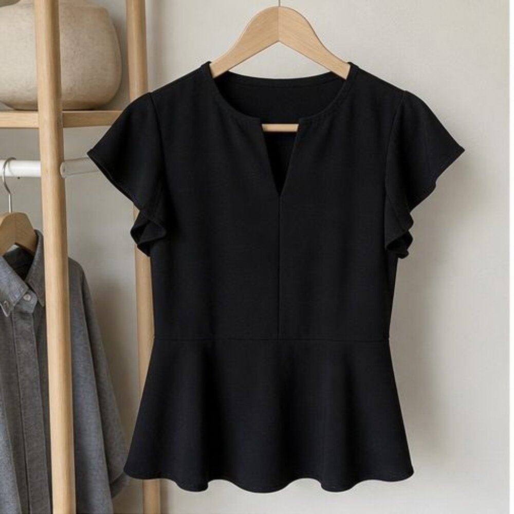 Black Peplum Top